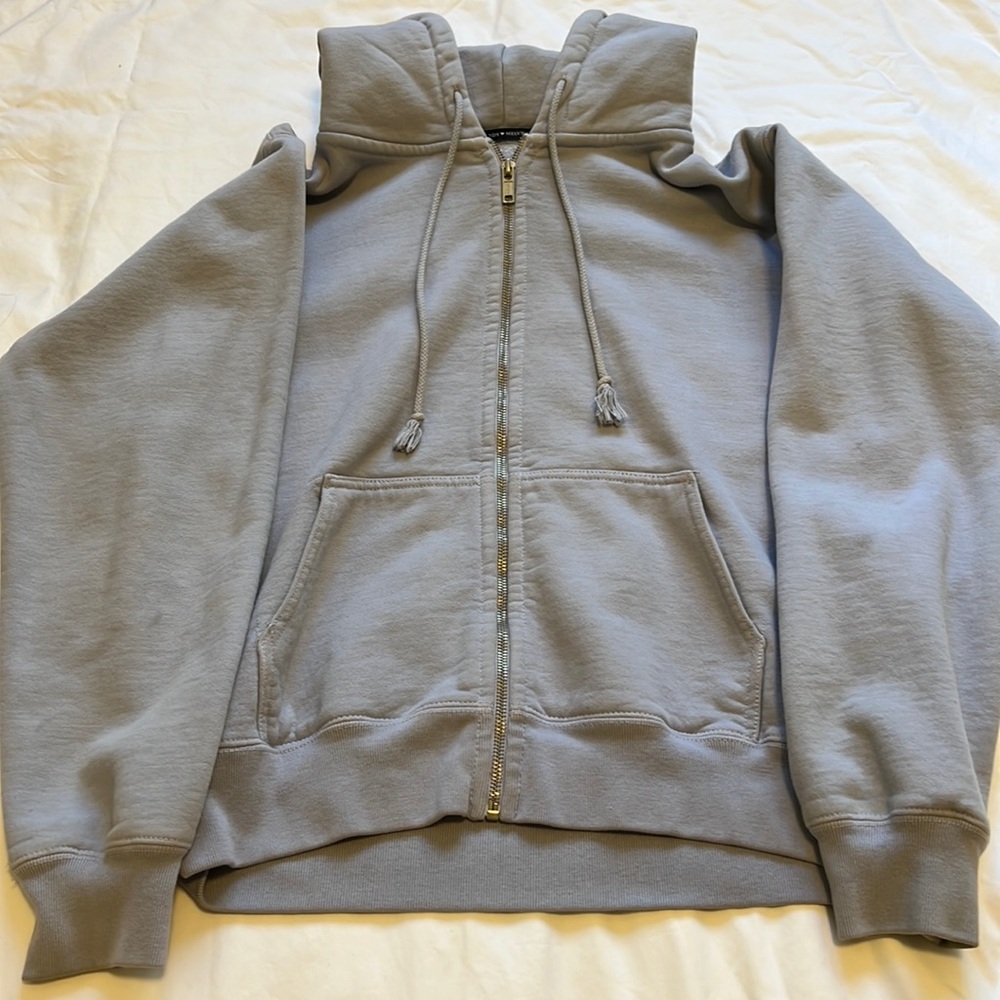 brandy melville oversized blue christy zip up